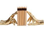 Buchstütze KARE DESIGN "Buchstütze Holding Fingers (2/Set)", gold (goldfarben), B:14cm H:21,2cm T:15,5cm, Polyresin, Buchstützen, Buchstütze