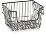 Organizer ZELLER PRESENT, schwarz, B:27cm H:21,5cm T:33cm, Eisen, Aufbewahrungsboxen, Organizer, Aufbewahrungskorb aus Metall, stapelbar