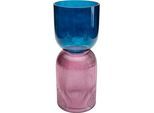 Tischvase KARE DESIGN "Vase Marvelous Duo Blau Lila 40cm", blau, B:16,5cm H:40cm T:16,5cm, Glas, Vasen, Tischvase