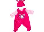 Puppenkleidung BAYER "Latzhose Waschbär 46 cm", pink (pink, rosa), Puppenkleidung, Baby, Puppenkleidung