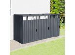 Mülltonnenbox KONIFERA "Santander", anthrazit, B:240cm H:122cm T:80cm, Stahl, Aufbewahrungsboxen, Mülltonnenbox, BxTxH: 240x80x122 cm, Topseller