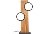 BRILLIANT LED Tischleuchte "Cheesy", schwarz (matt schwarz, holz), H: 50cm, 1 Stk., Leuchten, 50 cm Höhe, 1300 lm, 3000K, Holz/Metall, natur/schwarz, LED Tischleuchte