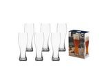 Bierglas LEONARDO "Weizenbiergläser Taverna 500 ml 6er Set transparent", bunt (transparent), Glas, Trinkgefäße, Bierglas