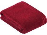 Badetuch VOSSEN "Calypso Feeling", rot (rubin), B:100cm L:150cm, Walkfrottee, Obermaterial: 100% Baumwolle, Handtücher, Badetuch, mit schmaler Bordüre aus 100% Baumwolle, Vegan, einfarbig