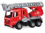 Spielzeug-Feuerwehr LENA "Worxx, Leiterfeuerwehr Mercedes Arocs", rot (rot, silberfarben, schwarz), Spielzeugfahrzeuge, KinderT:48cm, Kunststoff, Spielzeug-Feuerwehr, Made in Europe, T:48cm