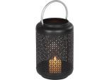 Kerzenlaterne AMBIENTE HAUS "Laterne mit Silber-Griff - (H) 42 cm", schwarz, B:20cm H:42cm T:20cm, Eisen, Kerzenhalter, Kerzenlaterne