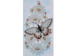 Fensterbild STICKEREIEN PLAUEN "Schmetterling" Gr. 1, bunt (orange, gelb, weiß), B:18cm H:35cm, Polyester, Fensterbilder, Fensterbild