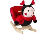 Schaukeltier BABYGO "Rocker Marienkäfer", rot, Schaukeltiere, BabyB:32cm H:52cm L:61cm, Plüsch, Schaukeltier, mit Kufen und Griffen aus Birkenholz, B:32cm H:52cm L:61cm