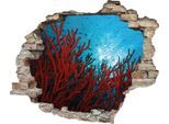 Wandtattoo QUEENCE "Korallen", rot, B:60cm H:50cm T:0,1cm, Wandtattoos, Wandtattoo, Wandsticker, Wandbild, selbstklebend, 3D, Wanddurchbruch