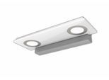 EVOTEC LED Wandleuchte "PANO", Energieeffizienz: E, weiß (edelstahlfarben, weiß), 2, H: 5,5cm, 1 Stk., Leuchten, LED Wandleuchte