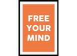 Bild QUEENCE "FREE YOUR MIND", schwarz (farbe rahmen: schwarz, farbe bild(er): schwarz, grün), B:40cm H:50cm, Acrylglas, Holz, Papier, Bilder, Bild, HD Premium Poster-Druck inkl. Holzrahmen