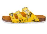 Pantolette LICO "Pantolette Bioline Leave", Damen, Gr. 42, gelb, Synthetik, Schuhe Pantolette