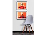 Bild QUEENCE "Reiterbraut", orange (farbe rahmen: schwarz, farbe bild(er): orange), B:70cm H:50cm, Acrylglas, Holz, Papier, Bilder, Bild, HD Premium Poster-Druck inkl. Holzrahmen