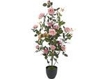 Kunstbaum I.GE.A. "Rosenbusch im Topf", rosa, B:45cm H:115cm L:45cm, Obermaterial: 95% Polyester, 5% Kunststoff, Kunstpflanzen, Kunstbaum, Kunstrosen Kunstpflanzen Rosenstrauch Deko Hochzeit