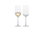 Champagnerglas ZWIESEL GLAS "Champagnergläser Pure 297 ml 2er Set transparent", bunt (transparent), 2 tlg., Glas, Trinkgefäße, Champagnerglas