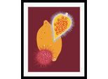 Bild QUEENCE "June", bunt (farbe rahmen: schwarz, farbe bild(er): schwarz, grün), B:50cm H:70cm, Acrylglas, Holz, Papier, Bilder, Bild, HD Premium Poster-Druck inkl. Holzrahmen