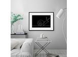 Bild QUEENCE "Happy", schwarz (farbe rahmen: schwarz, farbe bild(er): schwarz), B:50cm H:40cm, Acrylglas, Holz, Papier, Bilder, Bild, HD Premium Poster-Druck inkl. Holzrahmen