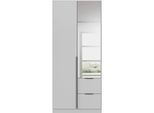 Drehtürenschrank OTTO HOME "Kleiderschrank Schrank Garderobe AGORDO mit Dekor- oder Hochglanzfront", grau (seidengrau), B:91cm H:229cm T:54cm, Holzwerkstoff, Schränke, Drehtürenschrank, mit Außenschubkästen, in 7 Breiten und 2 Höhen MADE IN GERMANY