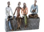 Dekofigur CASABLANCA BY GILDE "Skulptur Network", braun (bronzefarben), B:26cm H:21cm T:11cm, Polyresin, Dekofiguren, Dekofigur, Dekoobjekt, Höhe 21 cm, mit Spruchanhänger, Wohnzimmer