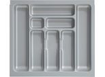 Besteckeinsatz OPTIFIT, silber (silberfarben), B:53,6cm H:5cm T:48,2cm, Kunststoff, Schubladeneinsätze, Besteckeinsatz, 60 cm, passend für Schubkästen der Serien Bern, Parma, Tapa und Ole