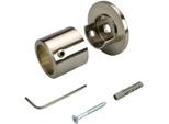 Wandbefestigung LIEDECO, silber (edelstahlfarben), Ø:1,6cm, Gardinenstangenhalterungen, Wandbefestigung, für Gardinenstangen Ø 16 mm