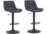 Barhocker HELA "SABINE", schwarz (vintage anthrazit), B:46cm H:86cm T:54cm, 100% Polyester, Hocker, Barhocker, drehbar,höhenverstellbar mit Gasdruckfeder,Vintage-Optik
