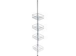Teleskopregal WENKO "Domaso", silber (glänzend), B:20cm T:25cm, Edelstahl, Regale, Teleskopregal, 4 Ablagen