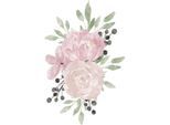 Wandtattoo QUEENCE "Ella", rosa, B:90cm H:90cm, Folie, Wandtattoos, Wandtattoo, Wandbild, Sticker, rosa, Blume, Blüte, selbstklebend, Pastellfarben