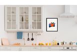 Bild QUEENCE "Fips", bunt (farbe rahmen: schwarz, farbe bild(er): orange, blau, pink), B:40cm H:50cm, Acrylglas, Holz, Papier, Bilder, Bild, gerahmt