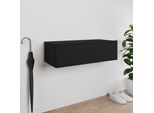 Garderobenschrank OTTO HOME "Paris", schwarz (graphite schwarz matt, graphite schwarz matt), B:70cm H:20,4cm T:31,5cm, Schränke, Garderobenschrank, Kleine Garderobe Wandschrank 70 cm breit, 1 Klappe