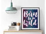 Bild QUEENCE "Born to be Wild", lila (farbe rahmen: schwarz, farbe bild(er): lila), B:30cm H:40cm, Acrylglas, Holz, Papier, Bilder, Bild, HD Premium Poster-Druck inkl. Holzrahmen
