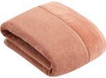 Badetuch VOSSEN "Pure", rot (rot wood), B:100cm L:150cm, Frottier, Obermaterial: 100% Baumwolle, Handtücher, Badetuch, Baumwolle & VEGAN, mit eleganter Veloursbordüre