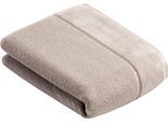 Badetuch VOSSEN "Pure", grau (urban grau), B:67cm L:140cm, Frottier, Obermaterial: 100% Baumwolle, Handtücher, Badetuch, Baumwolle & VEGAN, mit eleganter Veloursbordüre
