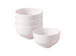 Schale VILLEROY & BOCH "Snackschalen Afina ø 10,7 cm 4er Set weiß", weiß, L:10,7cm, Schüsseln, Schale
