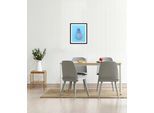 Bild QUEENCE "Christian", blau (farbe rahmen: schwarz, farbe bild(er): blau), B:40cm H:50cm, Acrylglas, Holz, Papier, Bilder, Bild, HD Premium Poster-Druck inkl. Holzrahmen