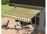 Gelenkarmmarkise KONIFERA "Cadaqués", gelb (gelb, grün), B:395cm, Polyester, Markisen, Gelenkarmmarkise, Breite/Ausfall: 395 x 250 cm, Neigungswinkel verstellbar