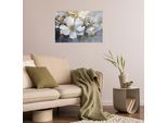 Wandsticker QUEENCE "The golden Flower", grau, B:90cm H:60cm T:0,1cm, Folie, Wandtattoos, Wandsticker, Selbstklebend, kinderleichte Anbringung