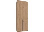 Kleiderschrank WIMEX "Mugano,in 5 Breiten,2 Höhen,2 Tiefen, viele Farben, Made in Germany", braun (artisan, eiche nachbildung, griffe schwarz), B:90cm H:236cm T:58cm, Holzwerkstoff, Schränke, Kleiderschrank, mit langen Griffen aus Metall, mit oder ohne Spiegel