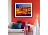 Bild QUEENCE "Svenja", bunt (farbe rahmen: schwarz, farbe bild(er): bunt), B:40cm H:30cm, Acrylglas, Holz, Papier, Bilder, Bild, HD Premium Poster-Druck inkl. Holzrahmen