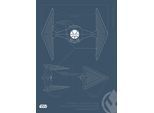 Bild KOMAR "Star Wars Blueprint Sith TIE-Fighter", schwarz-weiß (farbe bild(er): schwarz, weiß), B:50cm H:70cm, Holz, Papier, Bilder, Bild, Wandbild zur Dekoration im Kinderzimmer - ohne Rahmen