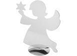 Engelfigur FINK "Dekofigur, HOLYWORKER", silber (silberfarben), B:24cm H:30cm T:13cm, Edelstahl, Dekofiguren, Engelfigur, Deko-Engel, Weihnachtsdeko aus Edelstahl