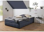 Boxbett HOME AFFAIRE "Niemes inkl. Bettkasten und Topper, auch in Überlänge erhältlich", denim, blau, B:144cm L:204cm, Komplettbetten, Boxbett, Boxbett ohne Kopfteil, inkl. Topper
