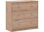 Schubkastenkommode HOME AFFAIRE, beige (natur), B:72,4cm H:68,3cm T:30,1cm, Holzwerkstoff, Sideboards, Schubkastenkommode, Stauraum, Knopfgriffe, einfache Selbstmontage, 72,4 x 68,3 x 30,1 cm