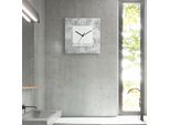 Wanduhr BRUNO BANANI "Beton auf Alu", grau, B:30cm H:30cm T:0,3cm, Wanduhren, Wanduhr, wahlweise mit Quarz- oder Funkuhrwerk, lautlos ohne Tickgeräusche