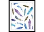 Bild QUEENCE "Tatti", schwarz-weiß (farbe rahmen: schwarz, farbe bild(er): schwarz, weiß), B:50cm H:70cm, Acrylglas, Holz, Papier, Bilder, Bild, HD Premium Poster-Druck inkl. Holzrahmen
