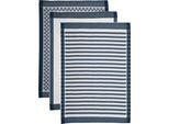 Geschirrtuch ROSS "SUPERIOR", blau (marine, weiß), B:50cm H:0,5cm L:70cm, 100% Baumwolle, Geschirrtücher, Geschirrtuch