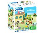 Konstruktions-Spielset PLAYMOBIL "Bauernhof-Abenteuer mit Traktor, Anhänger u. tier. Freunden (71656)", bunt, Spielbausteine, Baby, Kunststoff, Konstruktions-Spielset, JUNIOR, Made in Europe