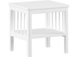 Nachtkonsole HOME AFFAIRE "stabil und Standfest gebaut, seitlich mit Sprossen, ein Ablageboden", weiß (buche massiv weiß lackiert), B:50cm H:50cm T:45cm, Massivholz, Sideboards, Nachtkonsole, kann rechts oder links angestellt werden, Buche massiv weiß lackiert