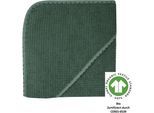 Kapuzenhandtuch WÖRNER "at home pinie Kapuzenbadetuch 80/80", braun (pinie), B:80cm L:80cm, Frottee, Frottier, Handtücher, Kapuzenhandtuch, Biobaumwolle, Strick-Optik