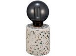 PAULEEN Tischleuchte "Elegant Flare", bunt (terrazzo), 1, Ø 8,8cm H: 18,2cm, 1 Stk., Leuchten, E27, Timer, Batterie, Terrazzo, Beton/Glas, Tischleuchte